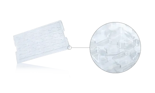 Tray, hergestellt im Thermoform-Verfahren. Tray, hergestellt im Thermoform-Verfahren.